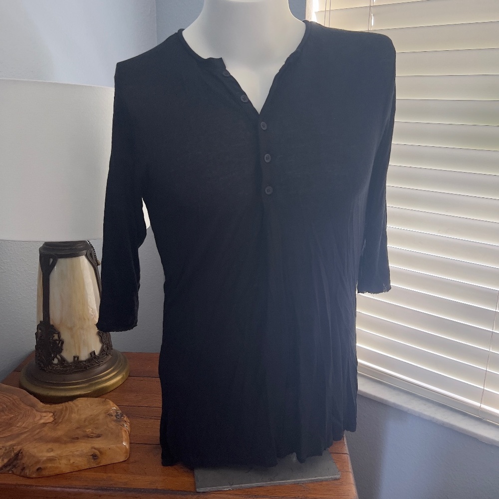Zara Thin Deep V Henley